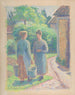 Två kvinnor i en trädgård - Camille Pissarro — vy av konstverket