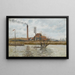 Usine Saint-Ouen-l'Aumône La crue de l'Oise - Camille Pissarro — inramlat konstverk på väggen