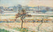 Vy över byn Bazincourt under snön - Camille Pissarro — vy av konstverket