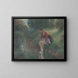 Camille Pissarro - Woman Bathing Her Feet in a Brook.webp