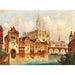 Reproduktion av målningen av Canal nära Strasbourg Domkyrka av Ferdinand Lepie