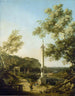landskapsmålning engelska Capriccio med en kolumn - Canaletto — vy av konstverket