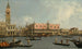 Le Molo med Piazzetta och Dogepalatset från Bacino - Canaletto — vy av konstverket