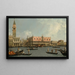 Le Molo med Piazzetta och Dogepalatset från Bacino - Canaletto — inramlat konstverk på väggen