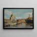 Venise En vy över kyrkorna Redentore och San Giacomo med ett fartyg förtöjt, gondoler och pråmar - Canaletto — inramlat konstverk på väggen