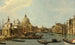 Venice L:s målning av mynningen av Grand Canal från öster - Canaletto — vy av konstverket