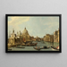 Venice L:s målning av mynningen av Grand Canal från öster - Canaletto — inramlat konstverk på väggen