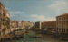 Venise, den stora kanalen sett från Ca' Da Mosto mot Rialto-bron - Canaletto — vy av konstverket