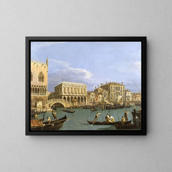 Vue de la Riva degli Schiavoni à Venise - Canaletto — inramlat konstverk på väggen