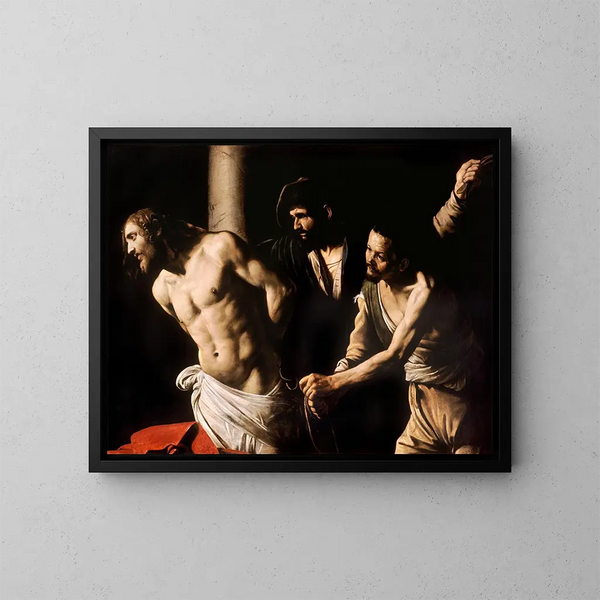 Kristus vid pelaren - Le Caravage — inramlat konstverk på väggen