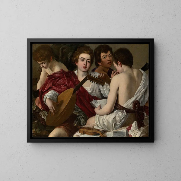 Les Musiciens - Le Caravage — inramlat konstverk på väggen