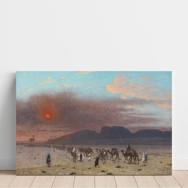 Reproduktion av målningen Caravane i öknen - Jean-Léon Gérôme