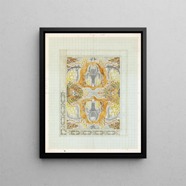 Carel Adolph Lion Cachet - Decoratief ornament met vier leeuwen met twee koppen.webp