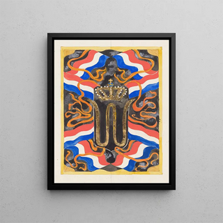 Carel Adolph Lion Cachet - Ontwerp voor een postzegel met een gekroonde W.webp