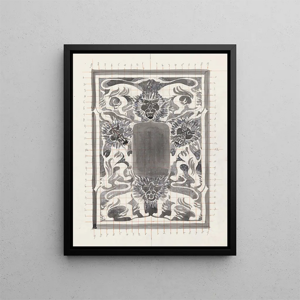 Carel Adolph Lion Cachet - Ornamentaal ontwerp met leeuwen.webp