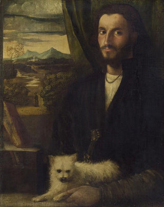 Cariani - Portrait of a Man with a Dog.webp