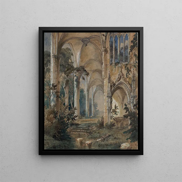 Ruine d'une église gothique - Carl Blechen — inramlat konstverk på väggen