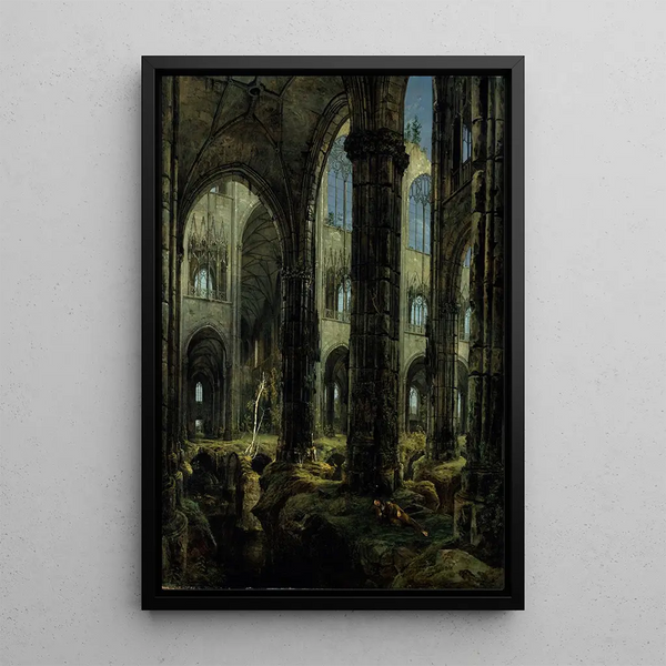 Reproduktion av målningen Ruiner av en gotisk kyrka - Carl Blechen