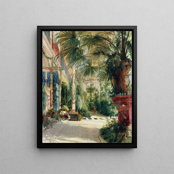 L'intérieur de la Palm House - Carl Blechen — inramlat konstverk på väggen