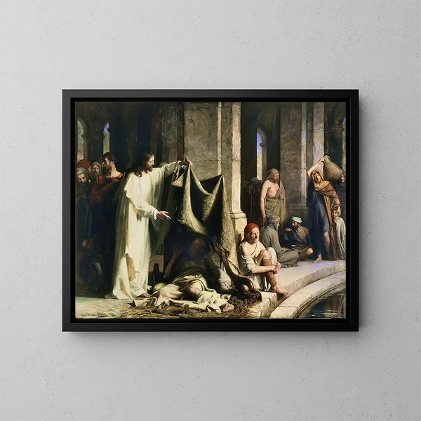 Le Christ guérissant à la piscine de Bethesda - Carl Bloch — inramlat konstverk på väggen