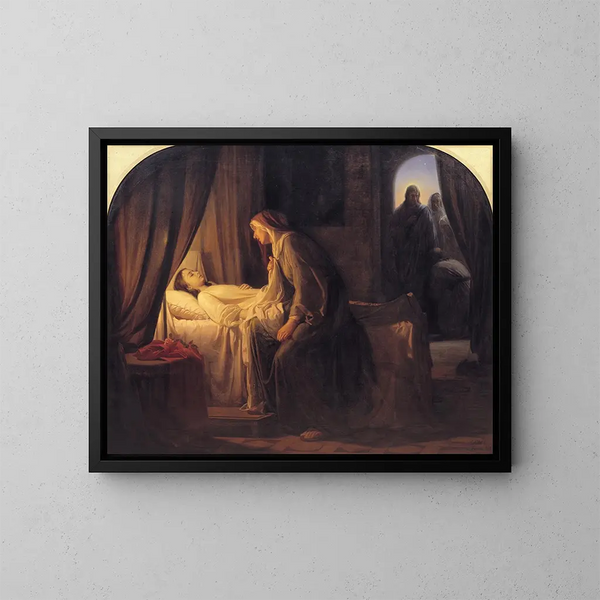 La fille de Jaïrus - Carl Bloch — inramlat konstverk på väggen