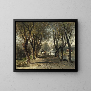 Carl Bolze - Allee am Flu mit Postkutsche.webp