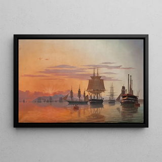 Carl Dahl - The Frigate Thetis And The Corvette Flora On The River Tagus.webp