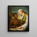 dubbelporträtt av Carl Bernhard Wadström 1746-1799 och prins Peter Panah - Carl Frederik von Breda — inramlat konstverk på väggen