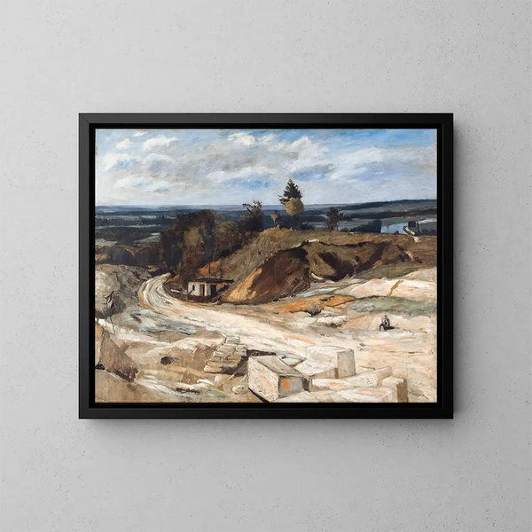 Carrière de pierre au bord de l'Oise II - Carl Fredrik Hill — inramlat konstverk på väggen