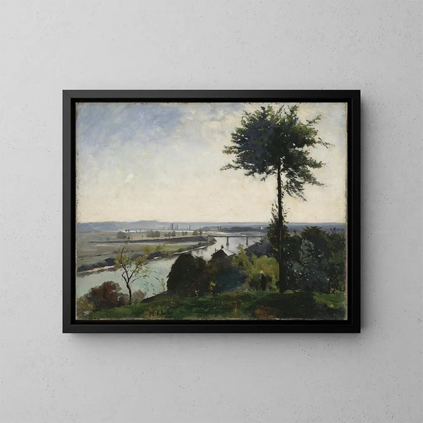 L'Arbre och floden III: Seine vid Bois-le-Roi - Carl Fredrik Hill — inramlat konstverk på väggen
