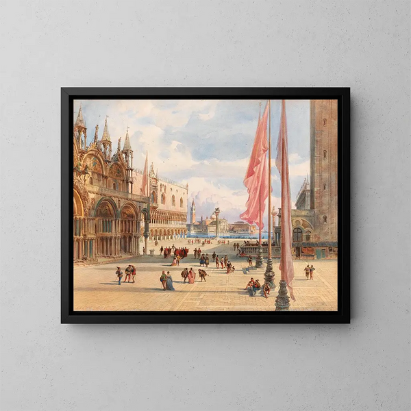 Place Saint-Marc i Venedig - Carl Friedrich Heinrich Werner — inramlat konstverk på väggen