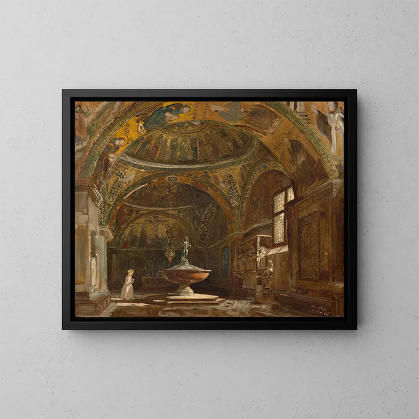 Baptistkaret i basilikan Saint-Marc - Carl Georg Anton Graeb — inramlat konstverk på väggen