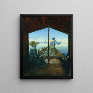 Carl Gustav Carus - Barge Trip on the Elbe near Dresden Morning on the Elbe.webp