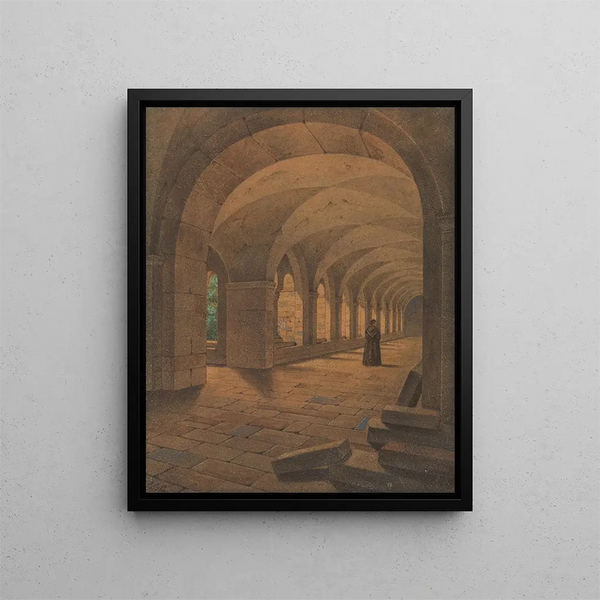 Cloître romain - Carl Gustav Carus — inramlat konstverk på väggen