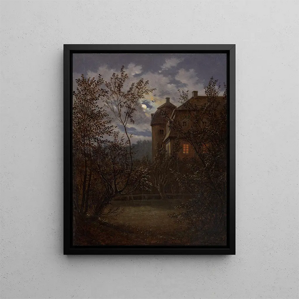 Château de Milkel au clair de lune - Carl Gustav Carus — inramlat konstverk på väggen