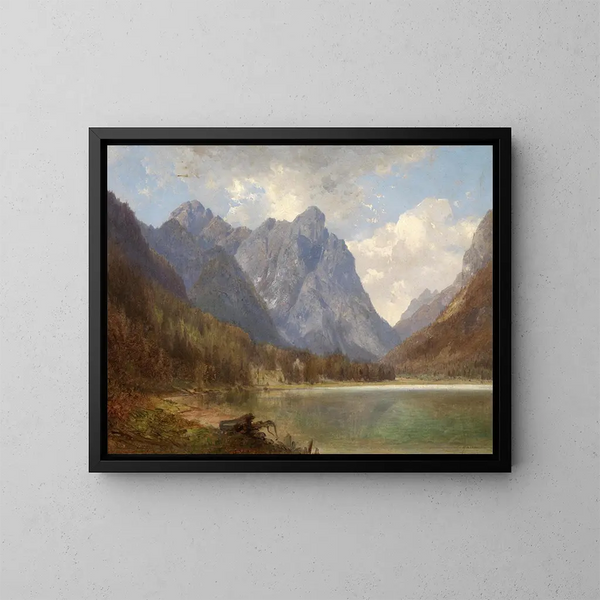 Lac de Toblach - Carl Hasch — inramlat konstverk på väggen