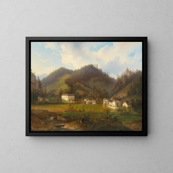 Vue du château de Gutenstein - Carl Hasch — inramlat konstverk på väggen