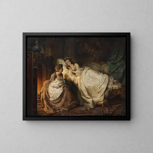 Le jeune bonheur de mère - Carl Herpfer — inramlat konstverk på väggen