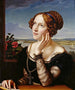 Wilhelmine Begas, konstnärens hustru - Carl Joseph Begas — vy av konstverket