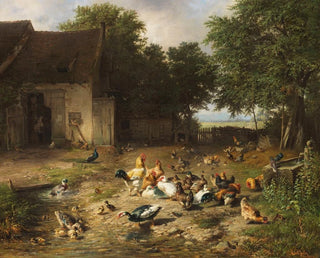 Carl Jutz The Elder - Sommerlicher Hhnerhof.webp