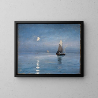 Carl Locher - Fishing cutters in the moonlit night.webp