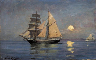 Carl Locher - Night atmosphere at see Full moon.webp