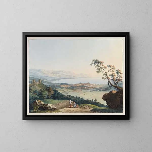 Vue de Genève prise depuis Saconex en Savoie - Carl Ludwig Hackert — inramlat konstverk på väggen