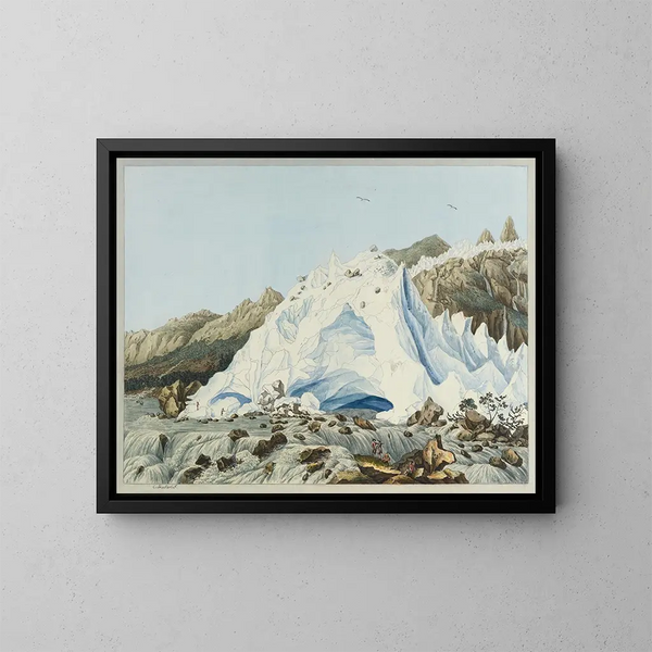 Vue de la source de l'Arveron - Carl Ludwig Hackert — inramlat konstverk på väggen