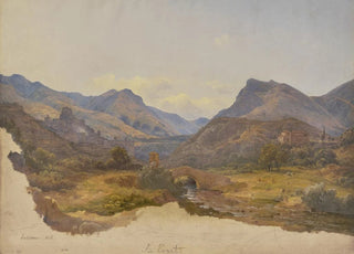 Carl Morgenstern - Ansicht von Subiaco im Vordergrund eine Brcke.webp