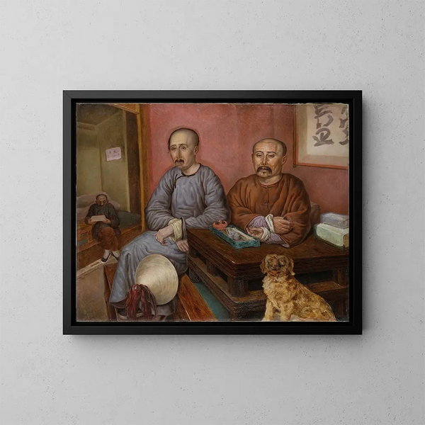 Marchands chinois - Carl Peter Mazer — inramlat konstverk på väggen