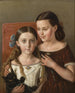Sigrid och Anna Mazer, konstnärens Nieser - Carl Peter Mazer — vy av konstverket