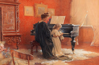 Carl Pietzner - A Mother And Her Little Daughter At The Piano.webp