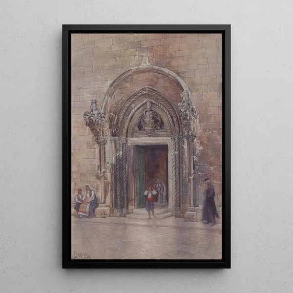 Reproduktion av målningen Entré de la cathédrale de Curzola - Carl Pippich