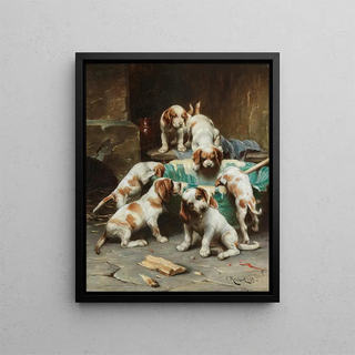 Carl Reichert - Beagle Puppies Feasting.webp